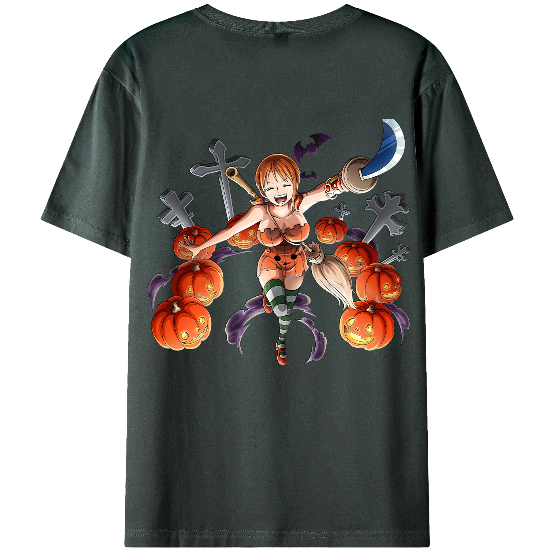 （画像用） ワンピース ナミ ONE PIECE Nami 綿100％ メンズ半袖Tシャツ（バックプリント） 通気性